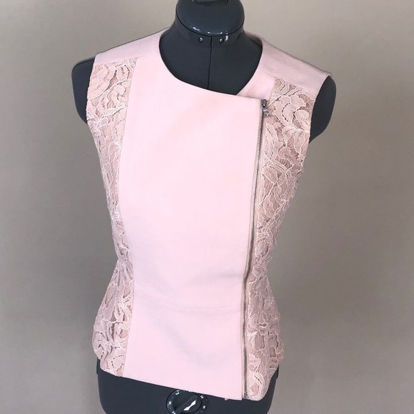 BCBG Maxazria Carrie Zip‎ Up Blouse Size XS NWT - Picture 1 of 6